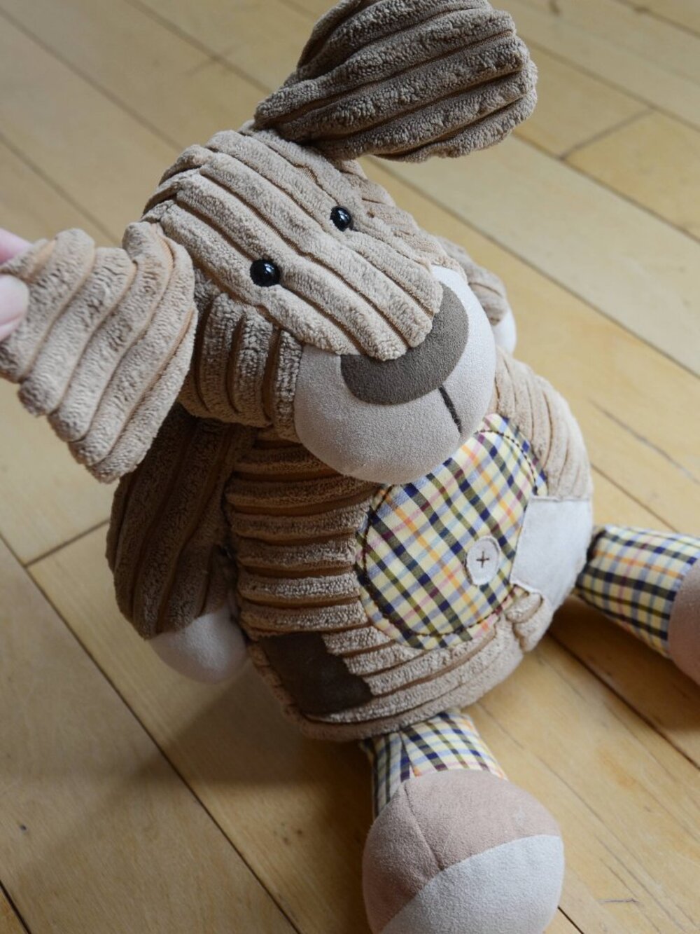 Jellycat Puppy Cordy Roy Dog Brown Patchwork Plaid Stuffed Plush Stuffy